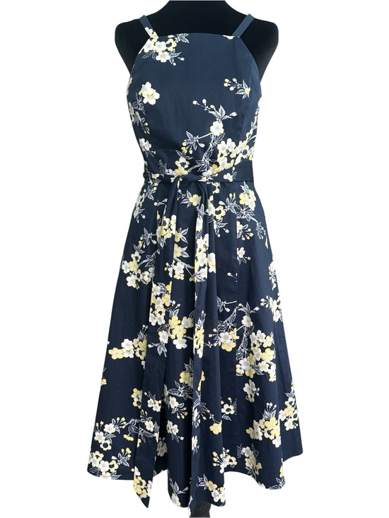 RACHEL Rachel Roy Dresses & Skirts - RACHEL Rachel Roy Navy Floral Midi Dress. Belt and Pockets. Stretchy. Size 4